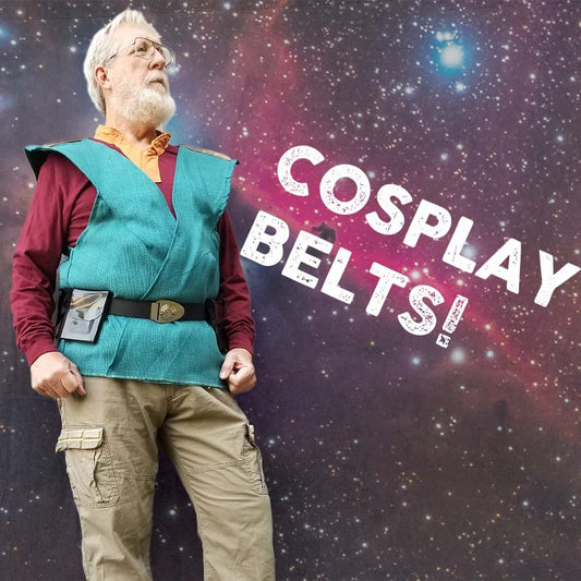 person dressed in jedi cosplay wearing cool leather belt while flying in galactic space