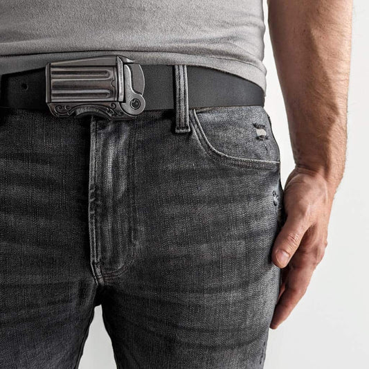 man wearing a cool belt buckle with jeans and a t-shirt. this blog has information on cool belt buckles for men. make an informed choice to match your taste.