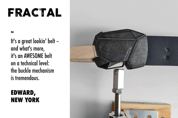 real customer review of the Fractal belt. great looking belt that's awesome on a technical level