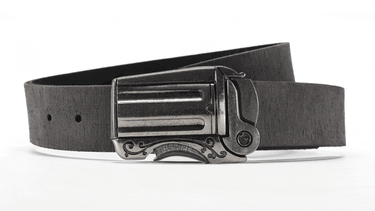 pull the trigger to open the outlaw gun belt buckle with a bang!