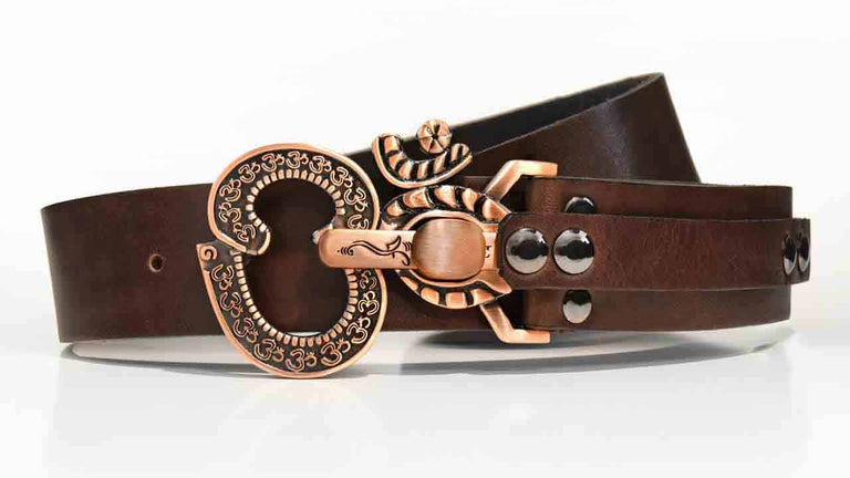 Ohm Copper Buckle  Brown Leather Waist Belt – Obscure Belts