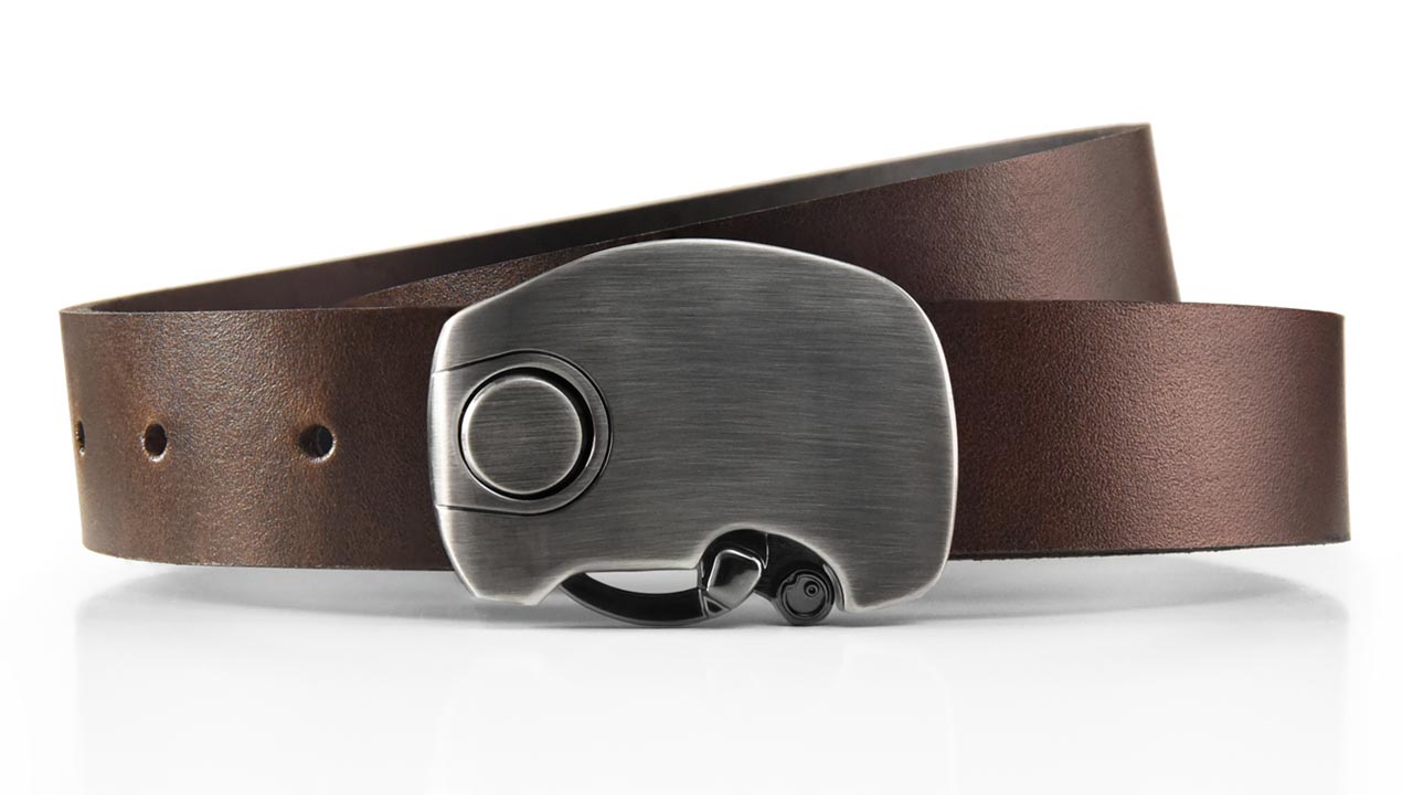 Imperfect Brown & Silver Mens Leather Belt – Obscure Belts