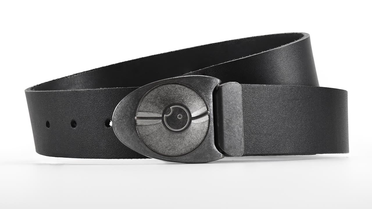 Series 7 Dial belt buckle turns like a safe lock. Full grain black leather belt. Custom belt sizes. all-gender belt